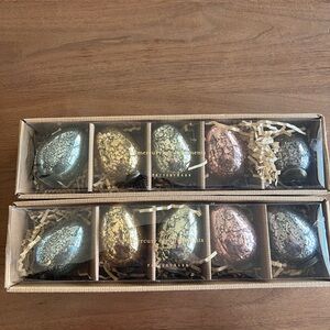 2 Mercury Glass Egg Ornaments Sets